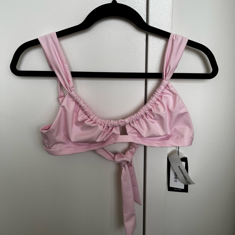 NWT NA-KD Recycled Cut Out Gathered Bikini Top